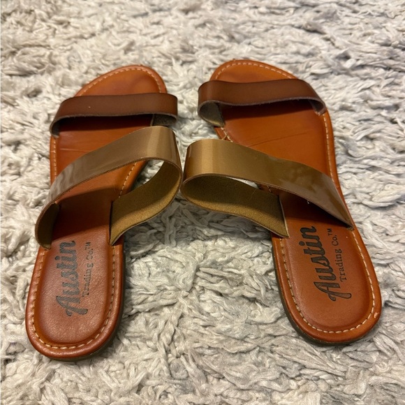 2/$15 Austin Trading Co. - Brown and Gold Sandals - Picture 5 of 8